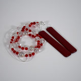 Bright Red Glass Sun Catcher and Wind Chime Outdoor Decor