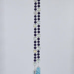 Brilliant Purple Pearls with Large Crystals - Sun Catcher and Wind Chime - Outdoor Decor