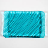 Glass Soap Dish with Wave Design - Various Colors