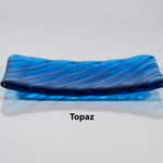 Glass Soap Dish with Wave Design - Various Colors