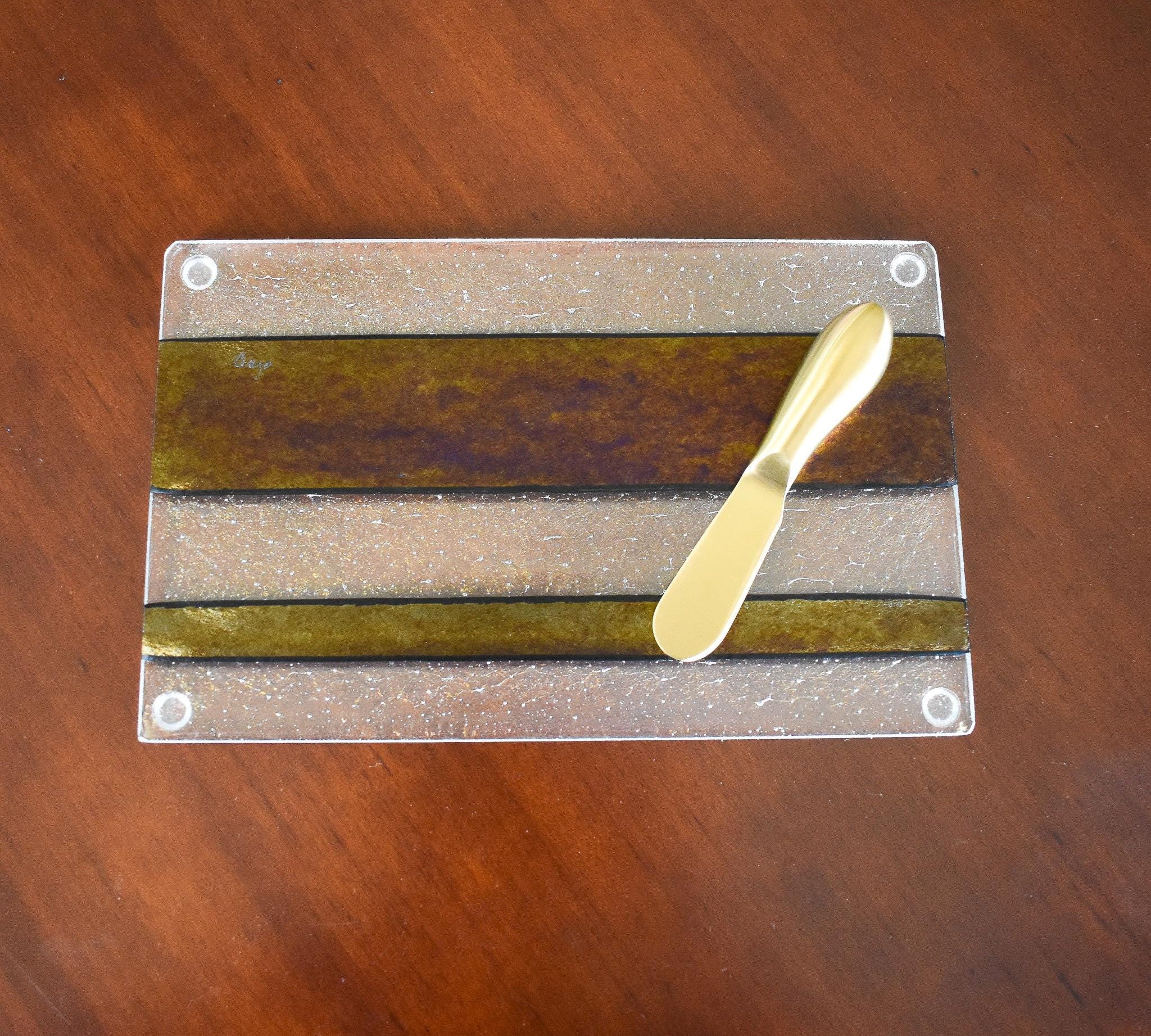 Iridescent Gold and Black Cheese Tray
