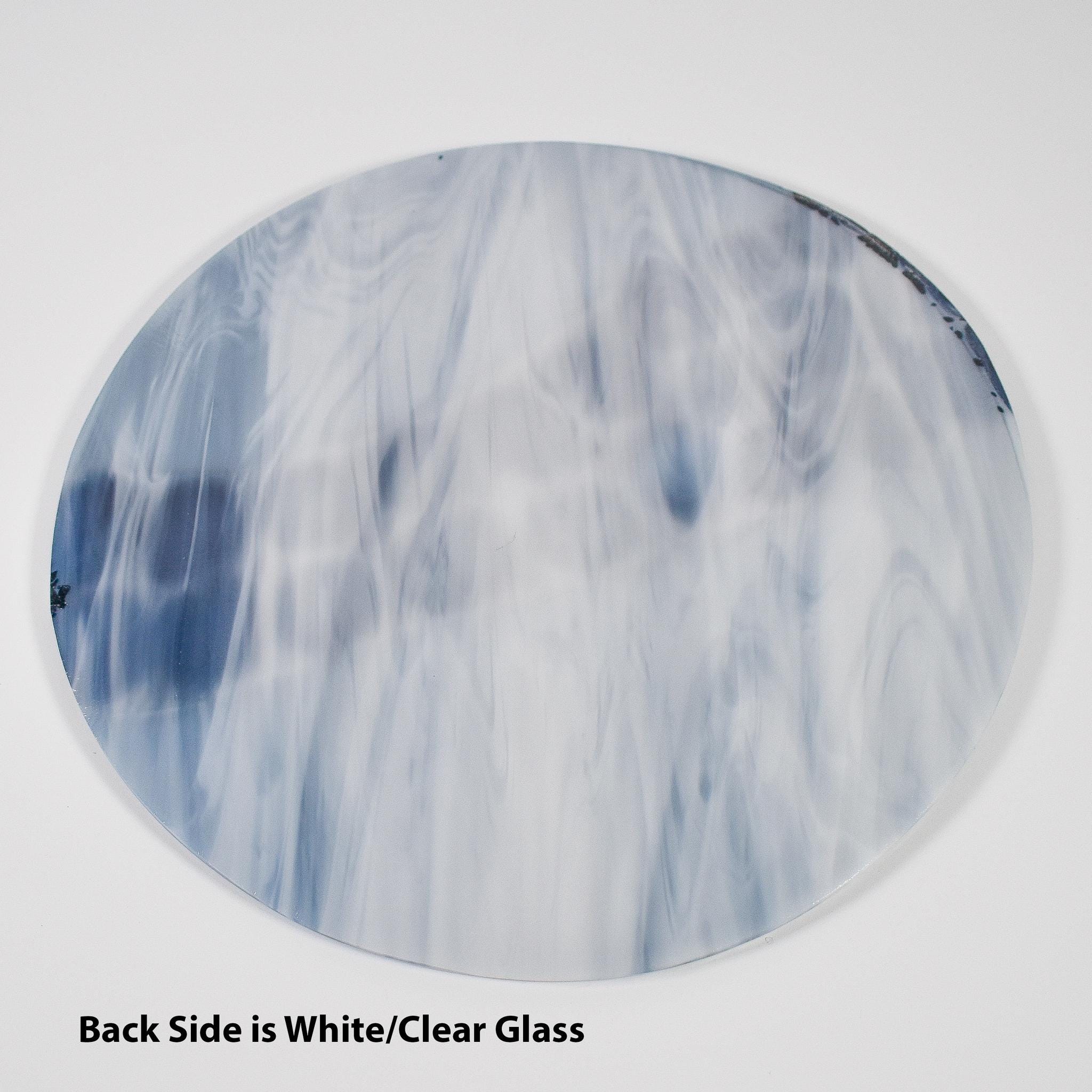 Handcrafted Fused Glass Plate in Payne's Gray and Sparkling Blue - Versatile Home Decor Piece