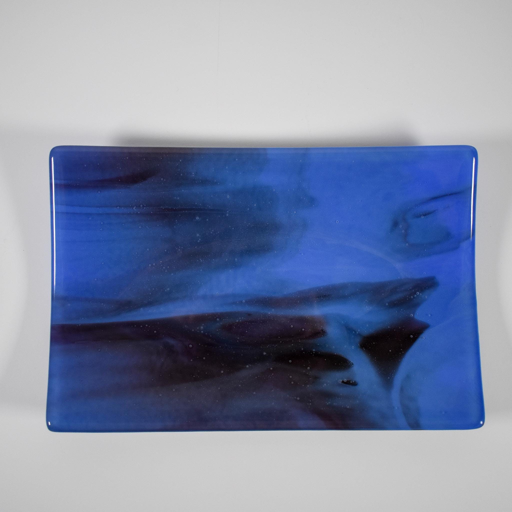 Vibrant Blue and Plum Purple Serving Tray for Cheese or Dessert