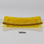 Glass Soap Dish with Wave Design - Various Colors