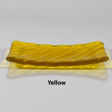 Glass Soap Dish with Wave Design - Various Colors