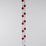 Cranberry Pink & Red Jade Beaded Sun Chime - Fused Glass Patio and Garden Decor