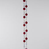 Cranberry Pink & Red Jade Beaded Sun Chime - Fused Glass Patio and Garden Decor