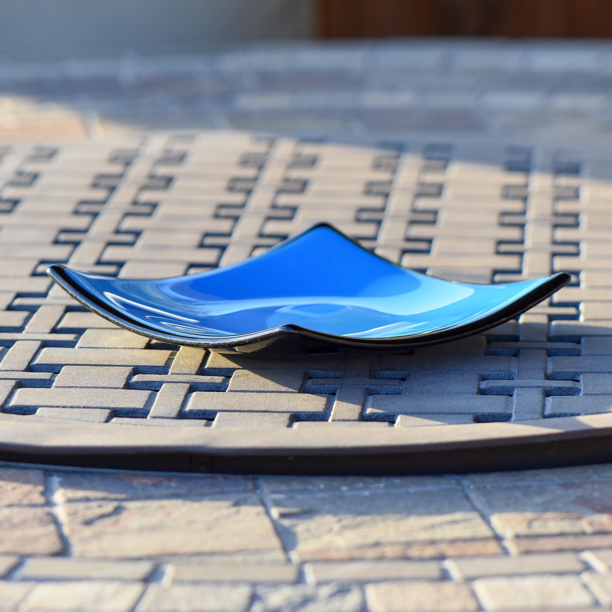 Blue Fused Glass Trinket Tray is Perfect for Organizing your Small Items