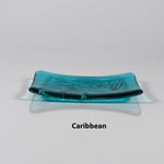 Glass Soap Dish with Olive Branch Design - Various Colors