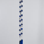 Blue Lapis Lazuli and Glass Sun Chime - Sparkling Outdoor Decor for Garden