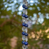 Blue Lapis Lazuli and Glass Sun Chime - Sparkling Outdoor Decor for Garden