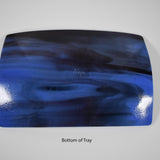 Vibrant Blue and Plum Purple Serving Tray for Cheese or Dessert