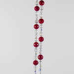 Cranberry Pink & Red Jade Beaded Sun Chime - Fused Glass Patio and Garden Decor