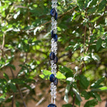 Blue Dumortierite Stone and Glass Sun Chime - Invite Magic into your Garden