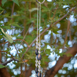 Blue Dumortierite Stone and Glass Sun Chime - Invite Magic into your Garden