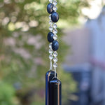 Blue Dumortierite Stone and Glass Sun Chime - Invite Magic into your Garden