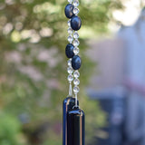 Blue Dumortierite Stone and Glass Sun Chime - Invite Magic into your Garden