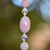 Small Versatile Rose Quartz Sun Catcher with Crystal Prism