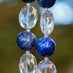 Blue Lapis Lazuli and Glass Sun Chime - Sparkling Outdoor Decor for Garden