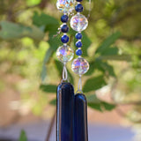 Lapis Lazuli Stone and Glass Sun Chime - Patio and Garden Decor