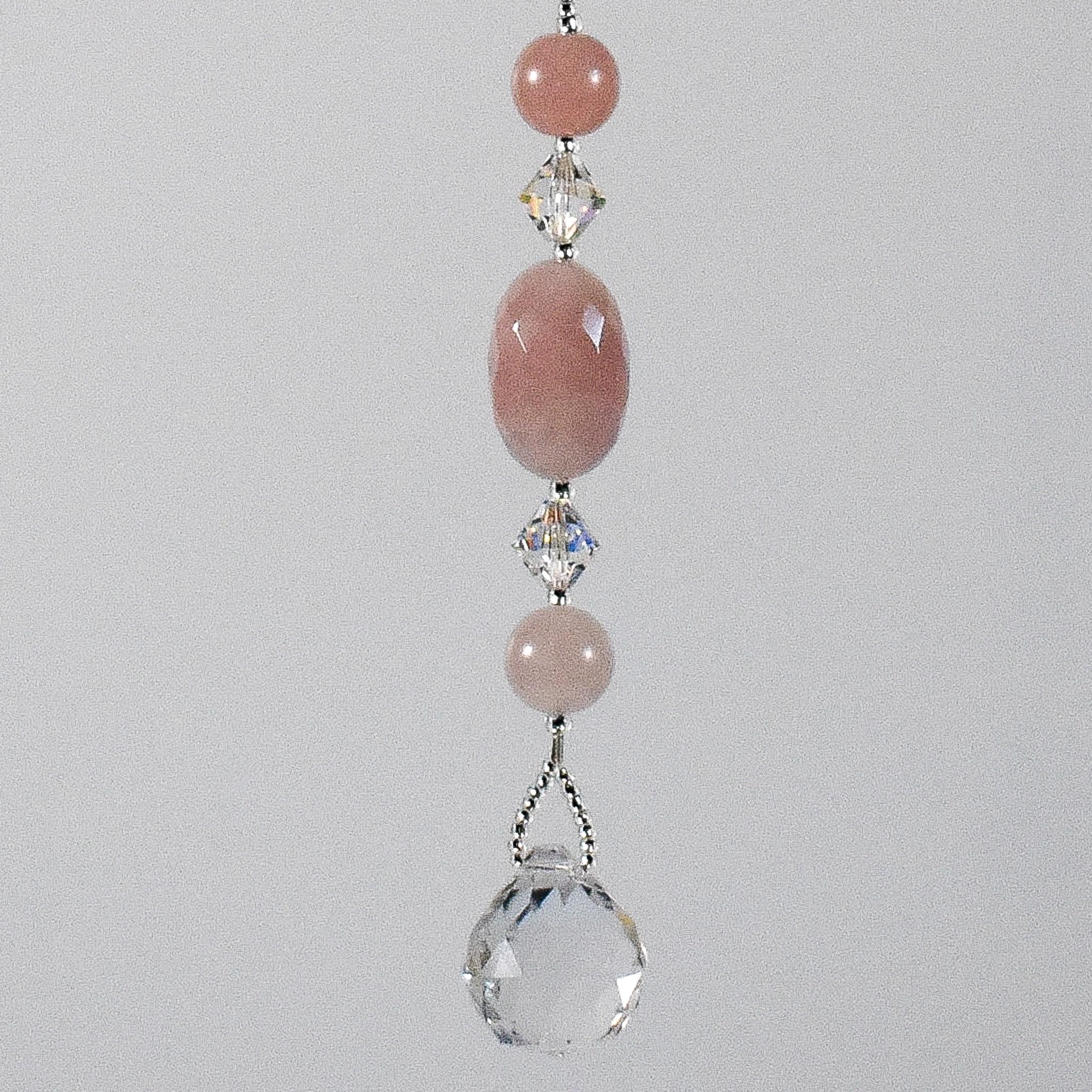 Small Versatile Rose Quartz Sun Catcher with Crystal Prism