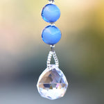 Gorgeous Small Sun Catcher with Blue Murano Glass Beads - Add Sparkle to your Room, your Drive, your Outdoor Oasis