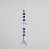 Versatile Purple Sun Catcher with Murano Glass and Crystal Cross – Car Charm, Home & Garden Décor - Christian Spiritual Gift