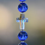 Cobalt Blue Murano Glass Sun Catcher with Iridescent Cross for Mother's Day or Any Day - Christian Spiritual Gift