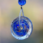 Cobalt Blue Murano Glass Sun Catcher with Iridescent Cross for Mother's Day or Any Day - Christian Spiritual Gift