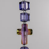 Small Purple Crystal Cube Sun Catcher with Cross and Prism – Religious Christian Window Décor – Spiritual Gift for Her