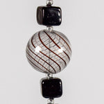 Small Black Murano Glass Sun Catcher with Smoky Quartz Pendant – Hanging Window or Garden Décor – Unique Small Gift