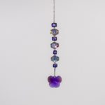 Small Purple Sun Catcher with Crystal Butterfly, Hanging Window or Garden Decor, Gift for Her