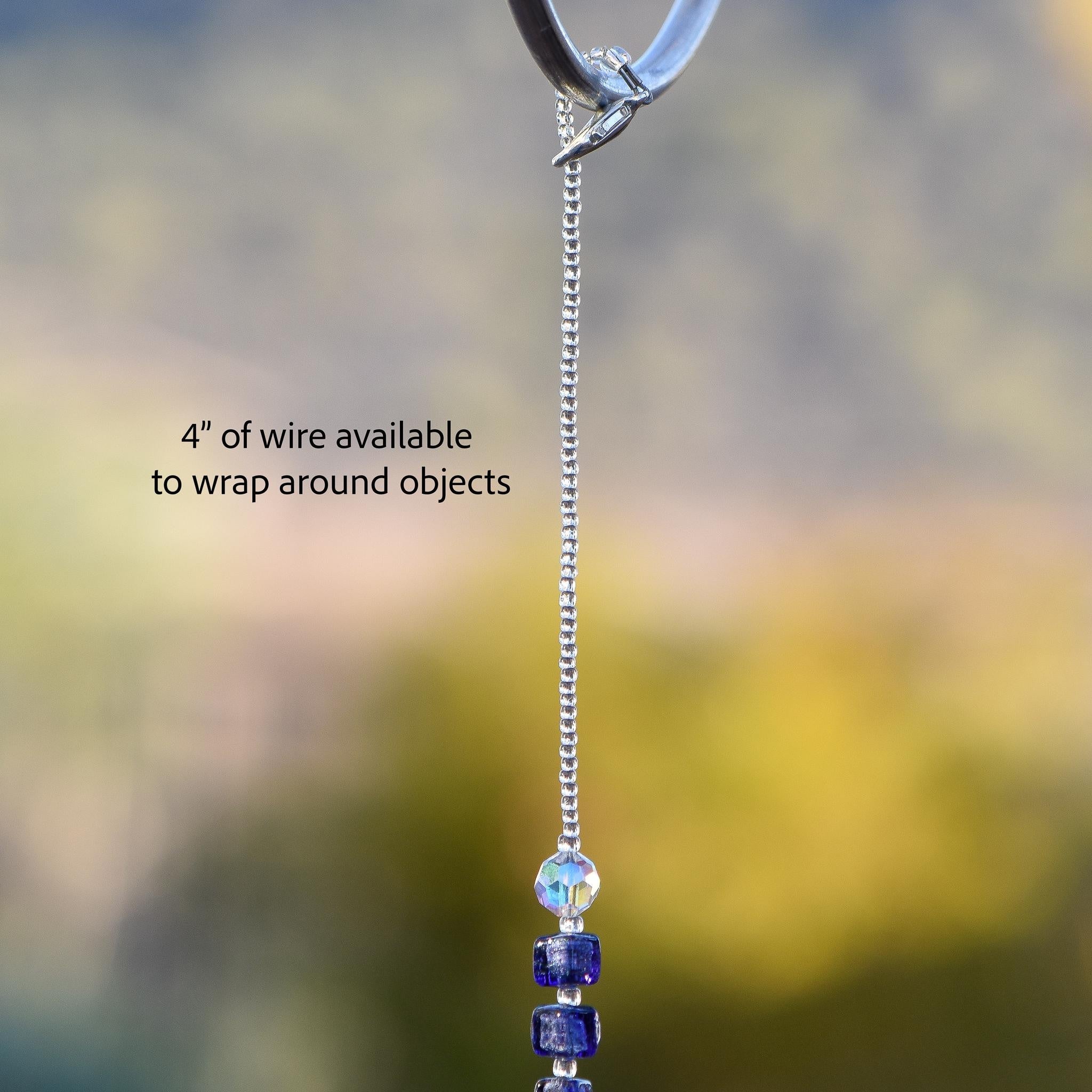 Versatile Purple Sun Catcher with Murano Glass and Crystal Cross – Car Charm, Home & Garden Décor - Christian Spiritual Gift