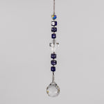 Versatile Purple Sun Catcher with Murano Glass and Crystal Cross – Car Charm, Home & Garden Décor - Christian Spiritual Gift