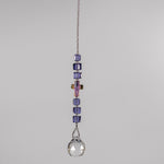 Small Purple Crystal Cube Sun Catcher with Cross and Prism – Religious Christian Window Décor – Spiritual Gift for Her