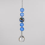 Gorgeous Small Sun Catcher with Blue Murano Glass Beads - Add Sparkle to your Room, your Drive, your Outdoor Oasis