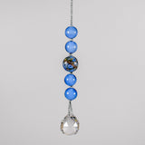 Gorgeous Small Sun Catcher with Blue Murano Glass Beads - Add Sparkle to your Room, your Drive, your Outdoor Oasis