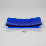 Glass Soap Dish with Wave Design - Various Colors