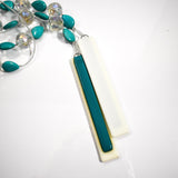 Turquoise Magnesite Stone and Glass Wind Chime with Large Crystals - Bring Sparkle to the Patio or Garden