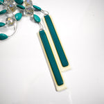 Turquoise Magnesite Stone and Glass Wind Chime with Large Crystals - Bring Sparkle to the Patio or Garden