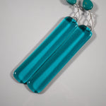 Stone and Glass Wind Chime - Turquoise Magnesite and Crystals - Outdoor Patio and Garden Decor - Housewarming Gift