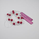 Pink and Red Sun Chime with Jade Stones and Glass, Unique Patio and Garden Decor