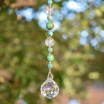 Long Turquoise Magnesite Suncatcher for Window, Patio or Garden - Gift Ready for Housewarming, Thank You, Birthday