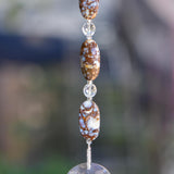 Long Hanging Sun Catcher with Fire Opal Stones and Sun Prism - Window or Garden Decor for Indoors or Outdoors