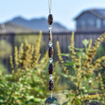 Long Hanging Sun Catcher with Fire Opal Stones and Sun Prism - Window or Garden Decor for Indoors or Outdoors