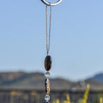 Long Hanging Sun Catcher with Fire Opal Stones and Sun Prism - Window or Garden Decor for Indoors or Outdoors