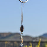 Long Hanging Sun Catcher with Fire Opal Stones and Sun Prism - Window or Garden Decor for Indoors or Outdoors