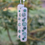 Seaweed Quartz Stone and Glass Wind Chime - Great Gift for Housewarming, Retirement, Memorial - Outdoor Patio and Garden Decor