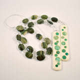 Seaweed Quartz Stone and Glass Wind Chime - Great Gift for Housewarming, Retirement, Memorial - Outdoor Patio and Garden Decor