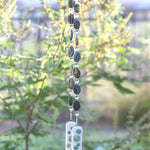 Seaweed Quartz Stone and Glass Wind Chime - Great Gift for Housewarming, Retirement, Memorial - Outdoor Patio and Garden Decor